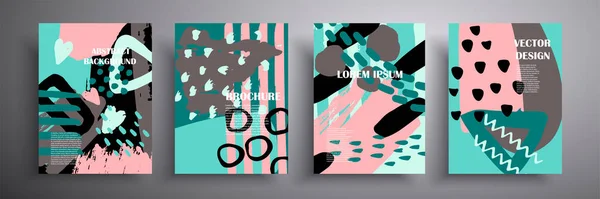 Renkli geometrik poster. Renkli geometrik şekilli şebeke. Modern soyut reklam ilanları arka plan vektör illüstrasyon seti. Geometrik poster şablonu, broşür