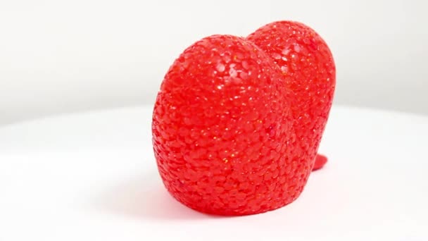 Üzerinde Seni Seviyorum Yazan Iki Kırmızı Dekoratif Kalp Sevgililer Günü — Stok video