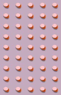 Dilimlenmiş sosisle dikey desen. Bakkal geçmişi. Şablonlar, baskılar.