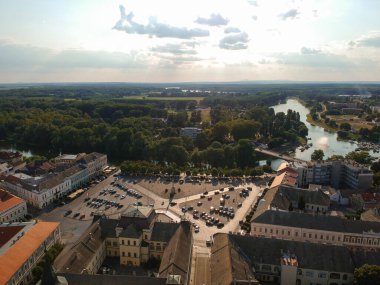 Macaristan 'ın Baja kentinin insansız hava aracı görüntüsü