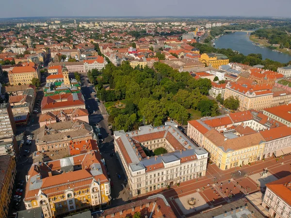 Drone View City Pecs Hungary Stock Photo