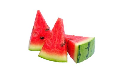 Beyaz arkaplanda karpuz dilimi