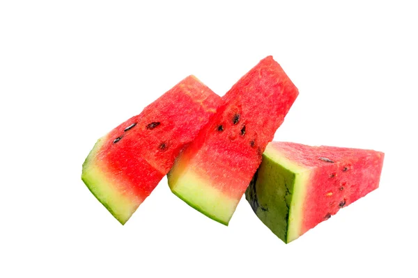 Skiva vattenmelon på vit bakgrund — Stockfoto