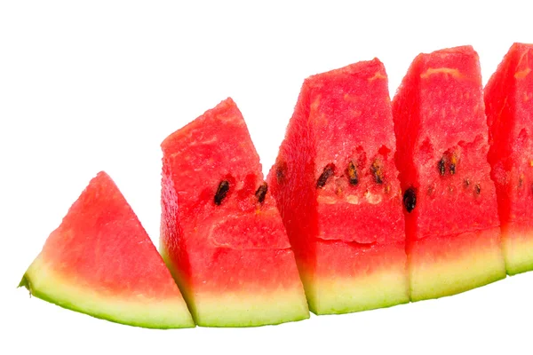 Skiva vattenmelon på vit bakgrund — Stockfoto