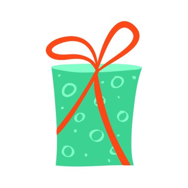 Yüzüklerle boyanmış güzel bir karikatür hediye kutusu.