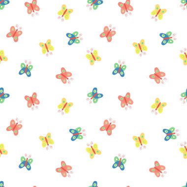 Çok renkli kelebek desenli kusursuz çocuklar. Çizgi film kelebek deseni