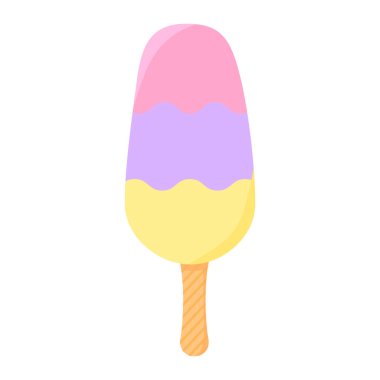 Dalgalı çizgili üç renkli dondurma.