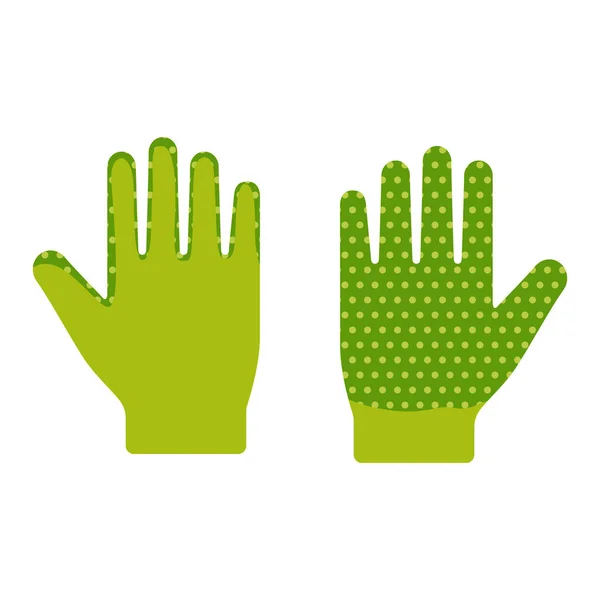 Zielone Rękawice Robocze Zabezpieczeniem Dłoni Ochrona Dłoni Ogrodzie Inne Prace — Wektor stockowy