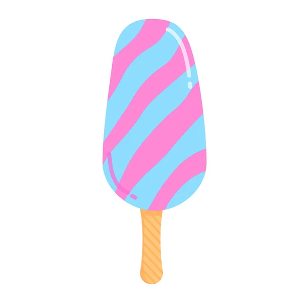Pinkfarbenes Und Blaues Eis Mit Gewellten Diagonalen Streifen — Stockvektor