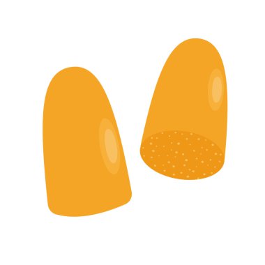 Turuncu kulaklıklar. Koruma konsepti. Düz vektör illüstrasyonu