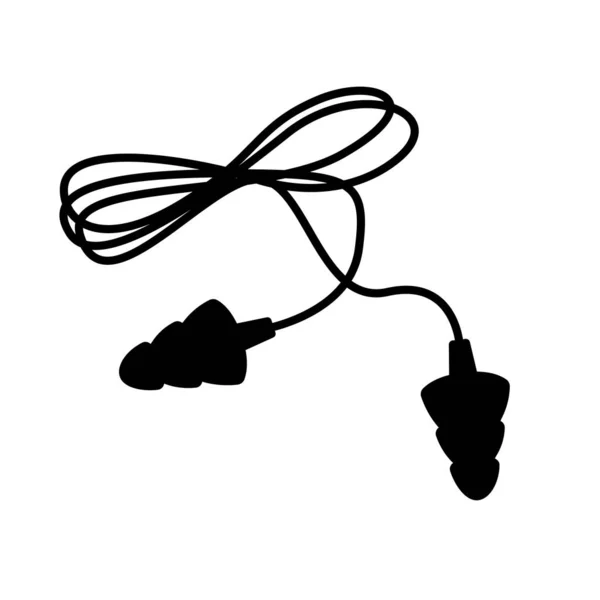 Earplugs Icon Black Fill Vector Flat Illustration Earplugs Noise Protection — Stock Vector