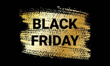 Kara Cuma. Pankart, broşür, altın fırça üzerine afiş desenli arka plan