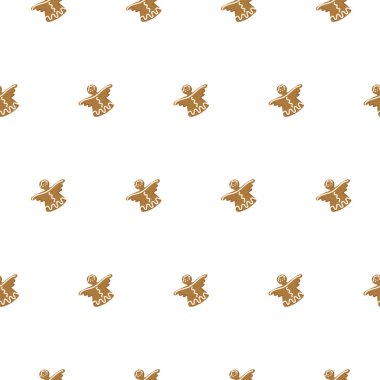 Zencefilli kek, kusursuz desen. Noel tatili geçmişi. Vektör illüstrasyonu