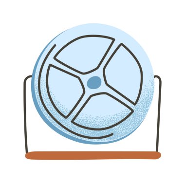 Aktif kemirgenler için egzersiz tekerleği. Hayvan dükkanları, veteriner kliniği reklamları ve hayvan bakımı blogları için ideal. Web tasarımı ve uygulamalar için temiz bir düz simge. Vektör illüstrasyonu