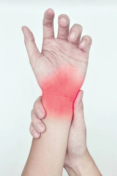 Inflammation Asian Young Man Wrist Joint Hand Concept Joint Pain — Stock Photo, Image