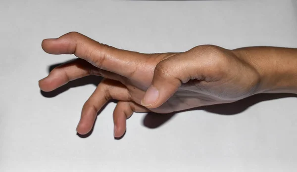 Południowo Wschodni Azjatycki Chiński Młodzieniec Chwytający Rękę Uchwyt Ćwiczeń Dłoni — Zdjęcie stockowe