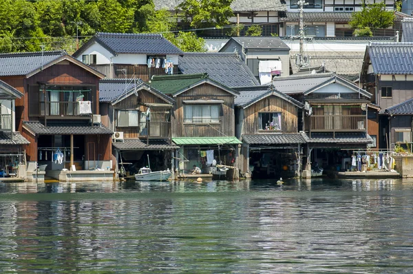 Su Amanohashidate, evler — Stok fotoğraf