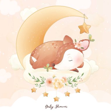 Çiçekli güzel karalama geyiği.