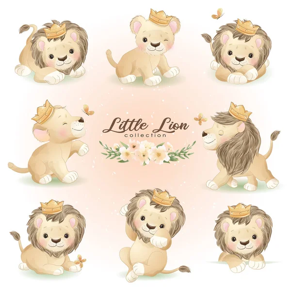 Sevimli karalama aslanı çiçeklerle poz verir.