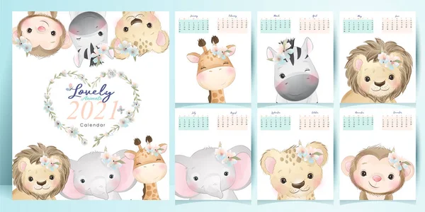 2021 yılı için şirin karalama hayvanları takvimi