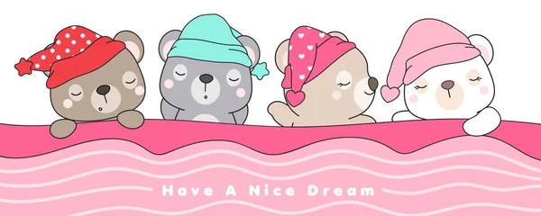 かわいいドアクマ睡眠イラスト — ストックベクタ