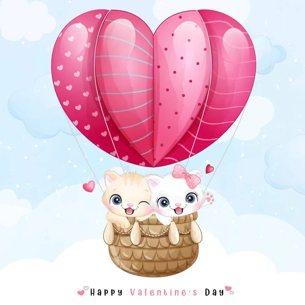 Lindos Garabatos Para Día San Valentín — Archivo Imágenes Vectoriales