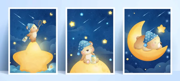 Çerçeve koleksiyonu olan sevimli karalama ayısı