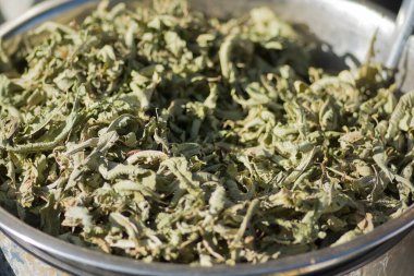 Pazarda satışa sunulan kurumuş Arı fırçalarının (Aloysia) kapatılması