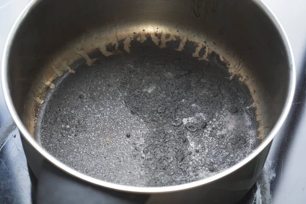 Empty Burnt Pot Black Bottom — Stock Photo, Image