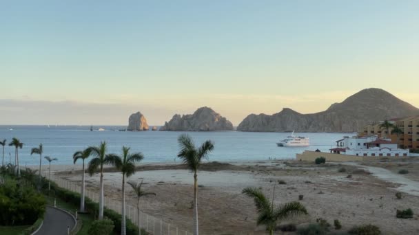 Splendido tramonto sulla spiaggia a Cabo San Lucas — Video Stock
