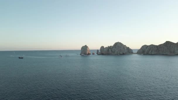 Cabo San Lucas filmische zonsondergang uitzicht — Stockvideo