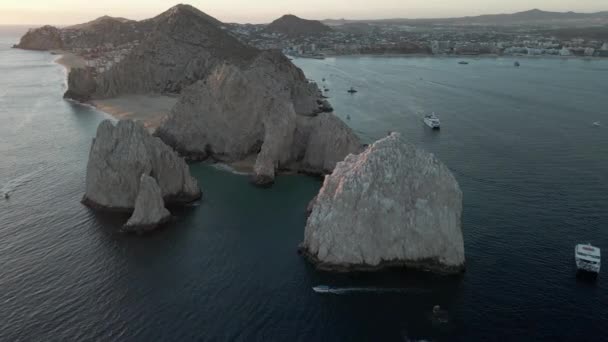 Cabo San Lucas kinowy widok na zachód słońca — Wideo stockowe