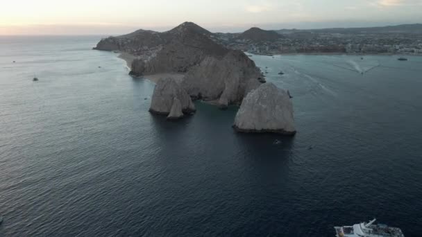 Cabo San Lucas filmische zonsondergang uitzicht — Stockvideo