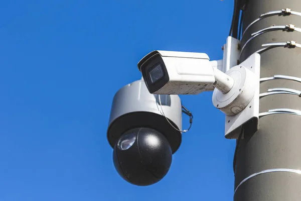 AI security surveillance cameras in city