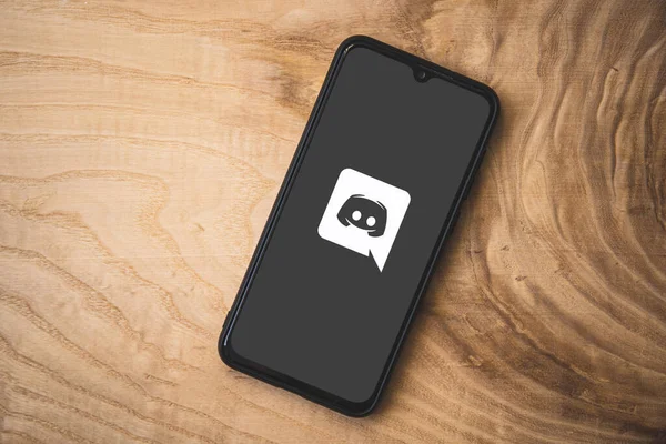 Discord Una Plataforma Mensajería Instantánea Los Usuarios Comunican Con Llamadas — Foto de Stock