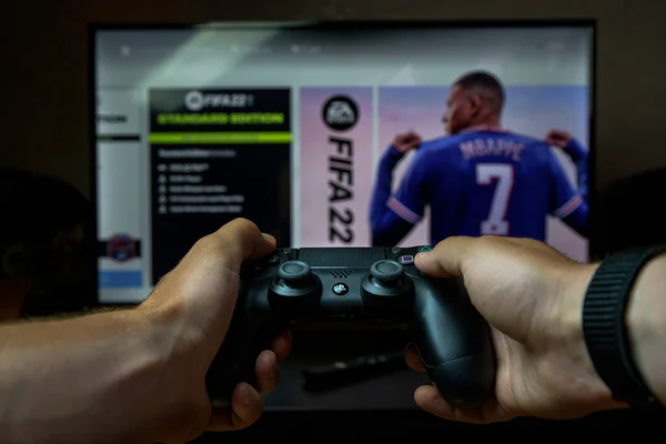 Ps4ゲームコンソール上のFifa 2021ビデオサッカーゲーム — ストック写真