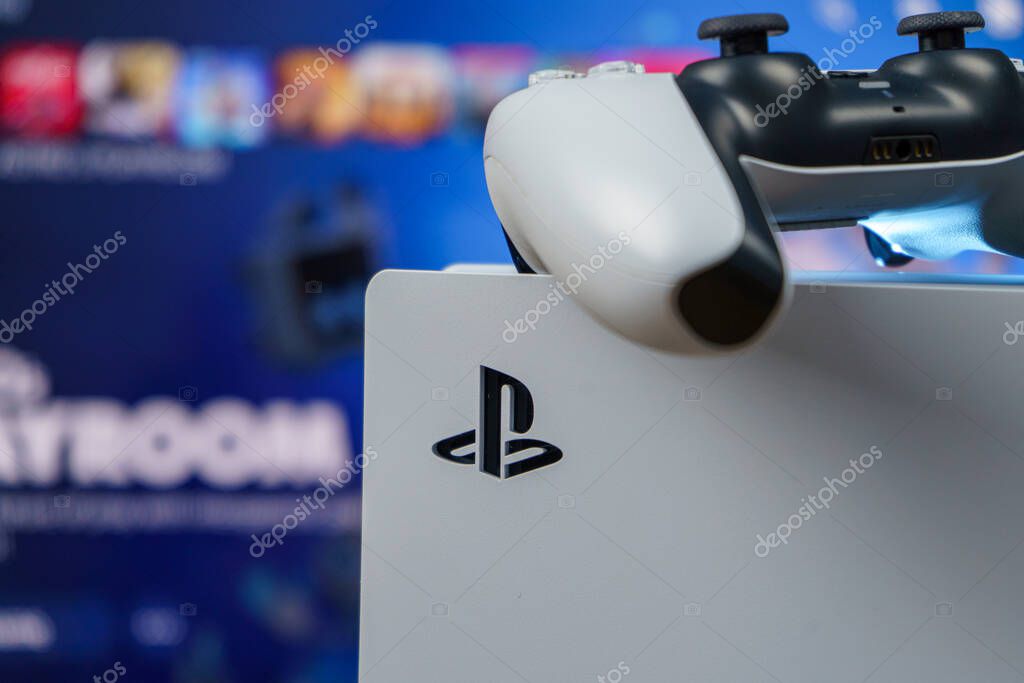 Sony PlayStation 5. New generation gaming computer