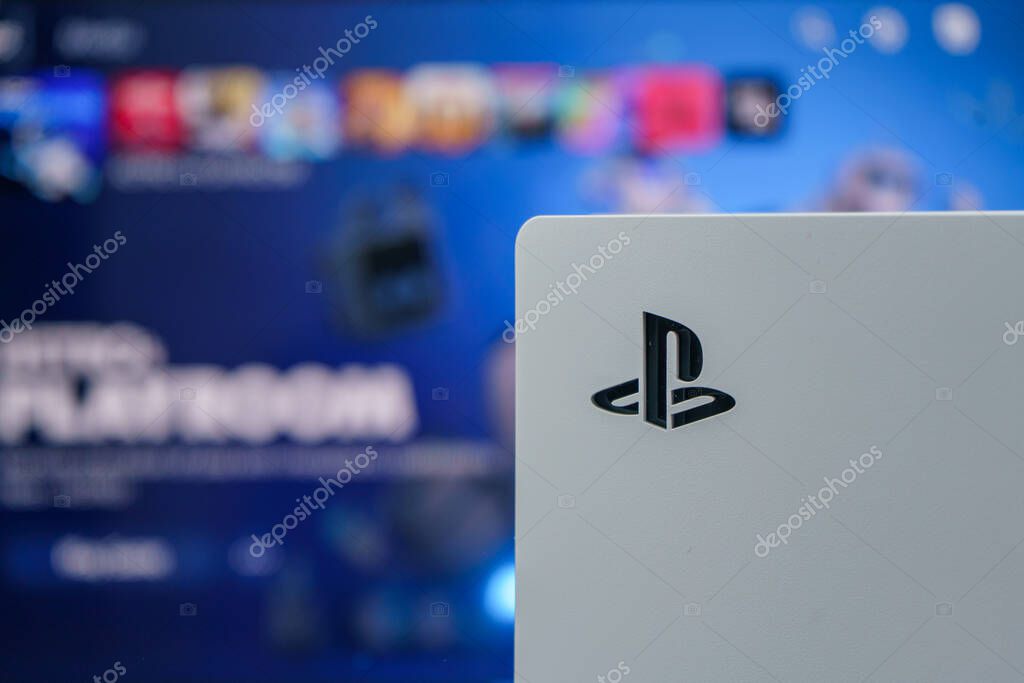 Sony PlayStation 5. New generation gaming computer
