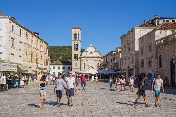 Στην Παλιά Πόλη Του Χβαρ Hvar Είναι Μια Πόλη Λιμάνι — Φωτογραφία Αρχείου