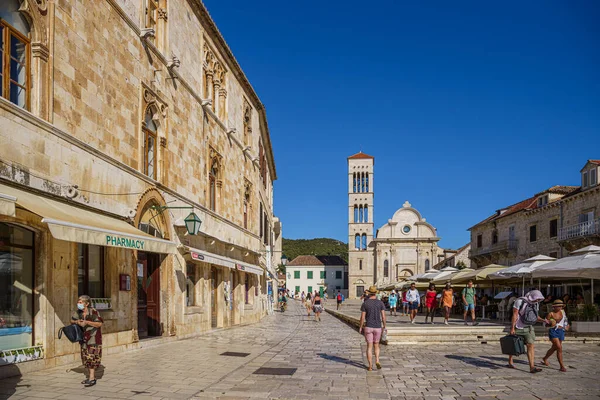 Στην Παλιά Πόλη Του Χβαρ Hvar Είναι Μια Πόλη Λιμάνι — Φωτογραφία Αρχείου