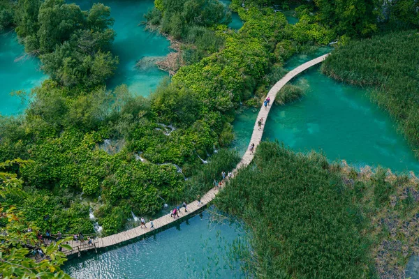 Parque Nacional Dos Lagos Plitvice Uma Famosa Reserva Florestal Croácia — Fotografia de Stock