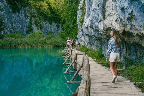 Parque Nacional Dos Lagos Plitvice Uma Famosa Reserva Florestal Croácia — Fotografia de Stock