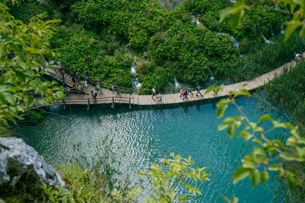 Parque Nacional Dos Lagos Plitvice Uma Famosa Reserva Florestal Croácia — Fotografia de Stock