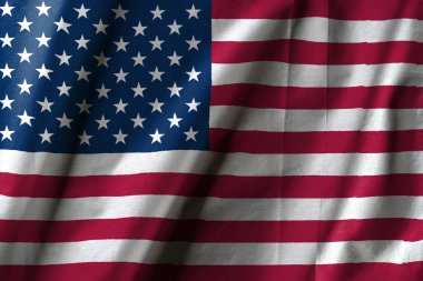 Birleşik Devletler bayrağı sol üst köşesinde on üç kırmızı ve beyaz şeritli ve elli beyaz yıldızlı. Yüksek kalite fotoğraf