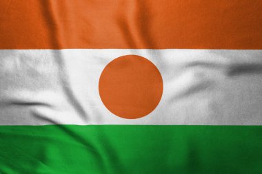 Turuncu beyaz yeşil çizgili ve turuncu daireli Nijer bayrağı. Yüksek kalite fotoğraf