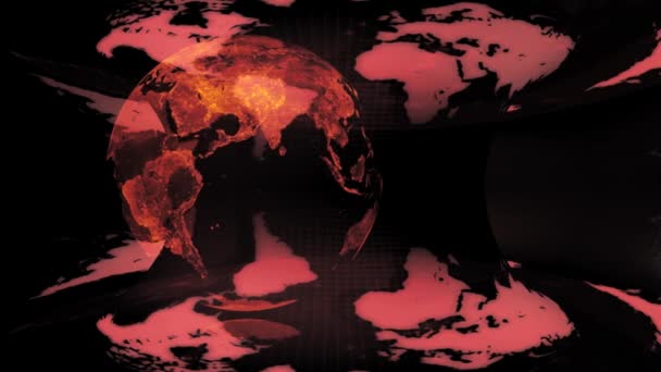 Globe terrestre tourné sur un fond de carte terrestre (boucle ) — Video