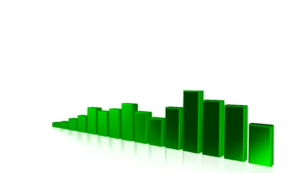 Three types of green animated graphs — Stock Video