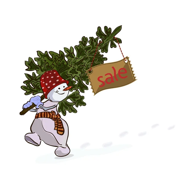 Kardan adamla yılbaşı kartı.