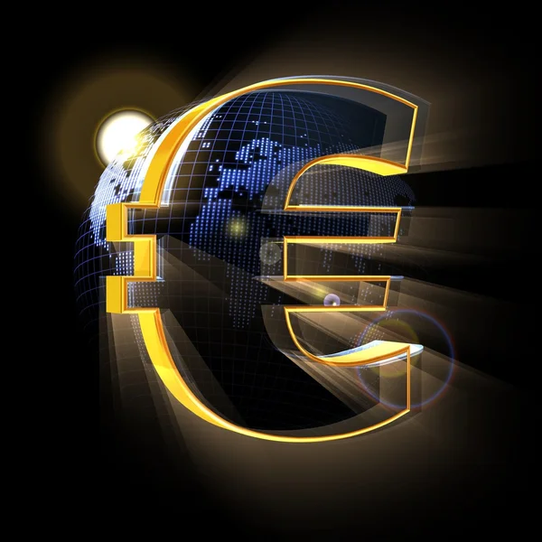 Euro simgesi dünya harita üzerinde