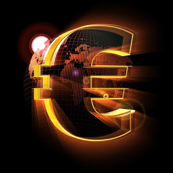 Euro simgesi dünya harita üzerinde